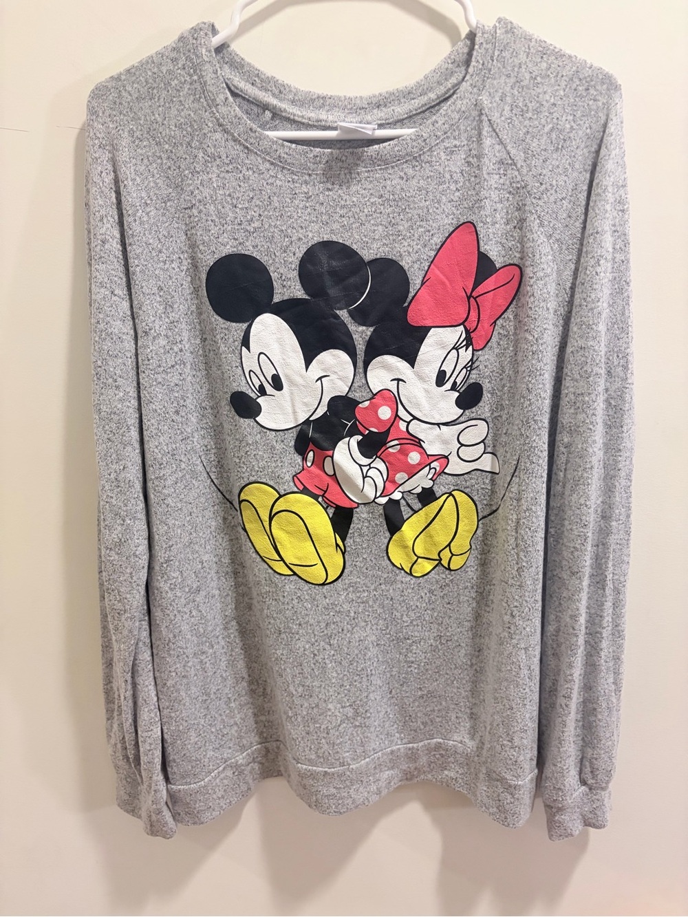 Disney Gray Crewneck Sweatshirt with Mickey & Minnie Graphic - Picture 2 of 7